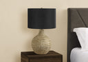 Geometric Table Lamp With Black Drum Shade - Brown - HomeRoots - Table Lamps - Elite Enclave Home