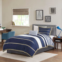 Ashton - Duvet Cover Set - Khaki / Navy