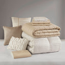 Royce - 10 Piece California King Luxury Comforter Set - Ivory