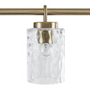 Curiana - 5 - Light Linear Chandelier With Textured Glass Shades - Antique Brass - INK+IVY - Chandeliers - Elite Enclave Home