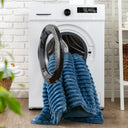 Avril - Twin/Twin Long Fluffy Ribbed Plush Comforter Set - Blue Ombre - Intelligent Design - Comforters & Sets - Elite Enclave Home