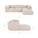 Matina - Lounge Modular Sectional - Oatmeal - Moe's Home Collection - Stationary Sectionals - Elite Enclave Home