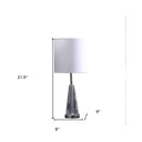 22" Bedside Table Lamp With White Drum Shade - Silver