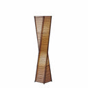 Floor Lamp With Black And Tan Twisted Cylinder Shade - Black - HomeRoots - Floor Lamps - Elite Enclave Home
