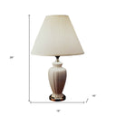 Bedside Table Lamp With Off-White Empire Shade - Gold