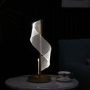 Modern Swirl Metal And Acrylic LED Table Lamp - Gold
