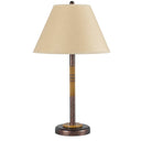 Rustic Metal Table Lamp With Brown Empire Shade - Bronze And Oak - HomeRoots - Table Lamps - Elite Enclave Home