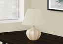 Round Table Lamp With Cream Empire Shade - Cream - HomeRoots - Table Lamps - Elite Enclave Home