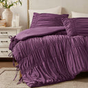 Mia - 3 Piece King Comforter Set - Purple