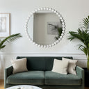 Marlowe - Big Beaded Round Wall Mirror - White - Madison Park Signature - Wall Mirrors - Elite Enclave Home