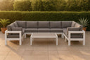 Nizuc - Outdoor Patio 9 Piece Modular Sectional With White Frame - Meridian Furniture - Stationary Sectionals- Elite Enclave Home