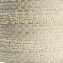 Cotton Blend Round Striped Pouf Ottoman - Natural And Ivory
