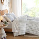 Imani - Cotton Printed Duvet Cover Set With Chenille - White