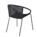 5 Piece Round Stone Dining Set With Four Chairs - Gray And Black