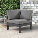 Meridian Nizuc Outdoor Patio Corner Chair – modular design with waterproof fabric cushions and aluminum frame