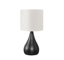 Metal Round Table Lamps With Ivory Drum Shade (Set of 2) - Black - HomeRoots - Lamp Sets - Elite Enclave Home