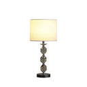 21" Bedside Table Lamp With White Drum Shade - Silver