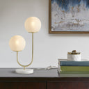 Zusa - Metal 2 Light Globe Table Lamp - Gold / White - 510 Design - Table Lamps - Elite Enclave Home