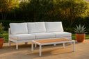 Nizuc - Outdoor Patio 3 Seat Armless Modular Sofa With White Frame - Meridian Furniture - Stationary Sectionals- Elite Enclave Home