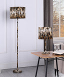 19" Bedside Table Lamp With Brown And Black Drum Shade - Brown And Black