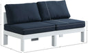 Nizuc - Outdoor Patio 2 Seat Armless Modular Sofa With White Frame - Meridian Furniture - Stationary Sectionals- Elite Enclave Home