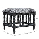 Rancho - Faux Cow Hide Small Bench - Black