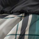 Robbie - 9 Piece Queen Plaid Comforter Set With Bed Sheets - Teal / Black