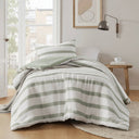 Merritt - Twin/Twin Long Yarn - Dyed Striped Comforter - Sage Green - Super Listing - Comforters & Sets - Elite Enclave Home
