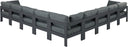Nizuc - Outdoor Patio 9 Piece Modular Sectional With Gray Frame
