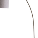 Arched Floor Lamp With Gray Drum Shade - Beige And Antique Gold - HomeRoots - Floor Lamps - Elite Enclave Home
