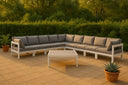 Nizuc - Outdoor Patio 9 Piece Modular Sectional With White Frame - Meridian Furniture - Stationary Sectionals- Elite Enclave Home