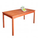 59" x 31" x 29" Solid Wood Outdoor Dining Table With Umbrella Hole - Brown