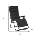 26" Steel Outdoor Zero Gravity Chair With Black Cushion - Black