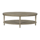 Ayanna - Oval Coffee Table With Shelf - Reclaimed Greige - Martha Stewart - Coffee Tables - Elite Enclave Home