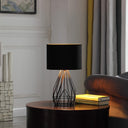 Asymmetric Cage Metal Table Lamp - Black