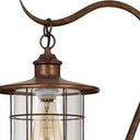 Traditional Shaped Floor Lamp With Rust Transparent Glass Drum Shade - Rust - HomeRoots - Floor Lamps - Elite Enclave Home