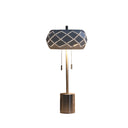 Metal Table Lamp With Geometric Laser Cut Metal Shade - Silver