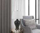 Metal Two Light Desk Table Lamps With White Globe Shade (Set of 2) - Silver