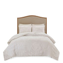 Bahari - 3 Piece Tufted Palm Duvet Cover Set - Off White
