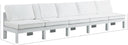 Nizuc - Outdoor Patio 5 Seat Modular Armless Sofa With White Frame - Meridian Furniture - Stationary Sectionals- Elite Enclave Home