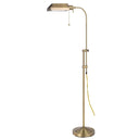 Adjustable Traditional Shaped Floor Lamp With Bronze Square Shade - Brass - HomeRoots - Floor Lamps - Elite Enclave Home