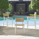 Calbas - Outdoor Dining Chair - White / Woodtone