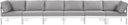 Nizuc - Outdoor Patio 6 Seat Modular Sofa With White Frame - Meridian Furniture - Stationary Sectionals- Elite Enclave Home