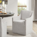 Charlotte - Slipcover Dining Arm Chair With Casters - Grey - Madison Park - Arm Chairs - Elite Enclave Home