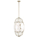 Valencia - 6 Light Glass Panel Pendant - Gold / White - Uttermost - Pendant Lighting- Elite Enclave Home