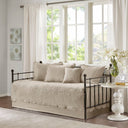 Tuscany - 6 Piece Scalloped Edge Daybed Cover Set - Khaki