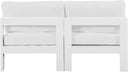 Nizuc - Outdoor Patio 2 Seat Modular Sofa With White Frame - Meridian Furniture - Stationary Sectionals- Elite Enclave Home