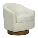 Ashton - Upholstered Swivel Chair With Wood Base - Cream - Madison Park - Swivel Chairs - Elite Enclave Home