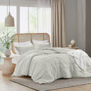 Porter - Twin/Twin Long Soft Washed Pleated Comforter Set - Silver