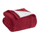 Rowan - Waffle Knit Chenille Throw - Red - Madison Park - Throws - Elite Enclave Home